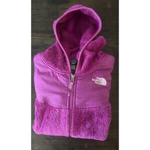 The North Face Oso Full Zip Hooded Jacket Fleece Kids 18 XL Girls Pink Fur Soft